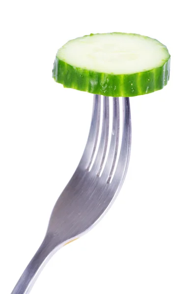 stock image Cucumber on a fork
