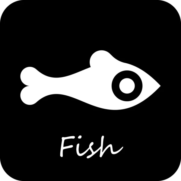 Pesce icona vettoriale — Vettoriale Stock