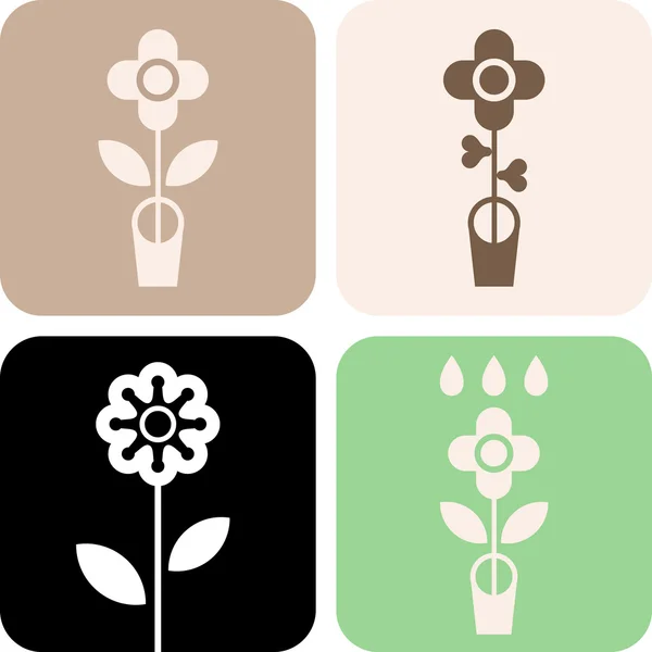 Fleur en pot icône vectorielle — Image vectorielle