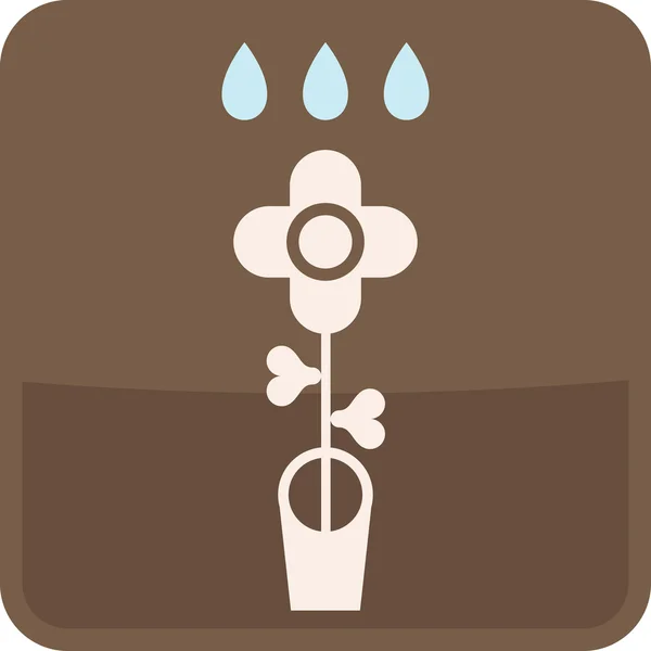 Flor en maceta - icono de vector — Vector de stock