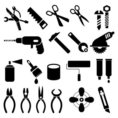 Work Tools - set of vector icons clipart