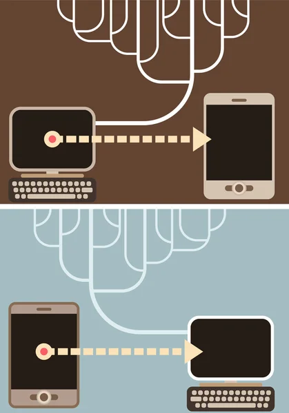 コンピューターの接続 - ベクトル イラスト — ストックベクタ