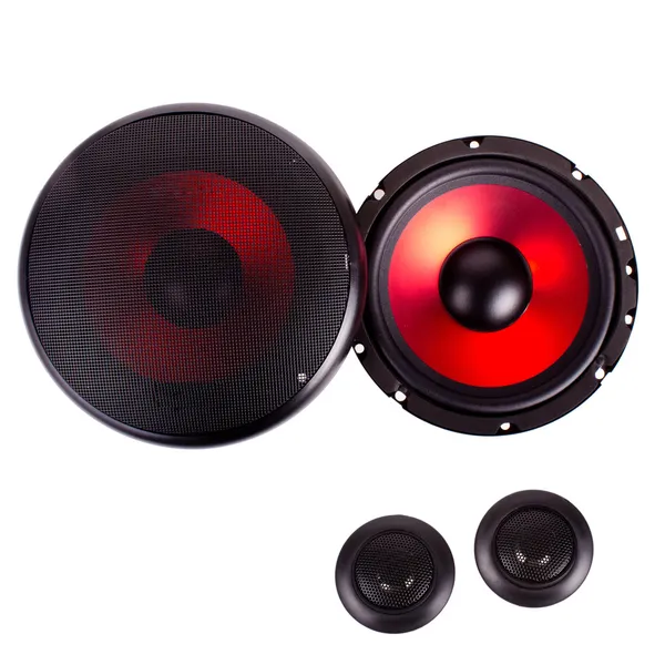 Red coaxial car speaker isolated on white — Stock Photo, Image