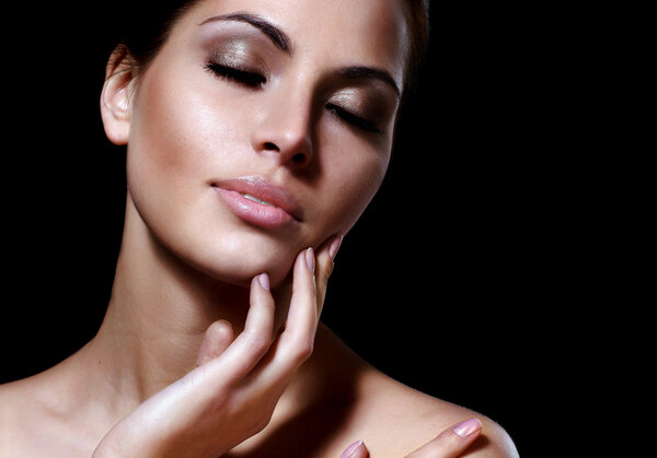 Close-up portrait of a fresh and beautiful young fashion model