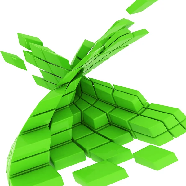Зелені кубики абстрактний фон ізольовані — стокове фото
