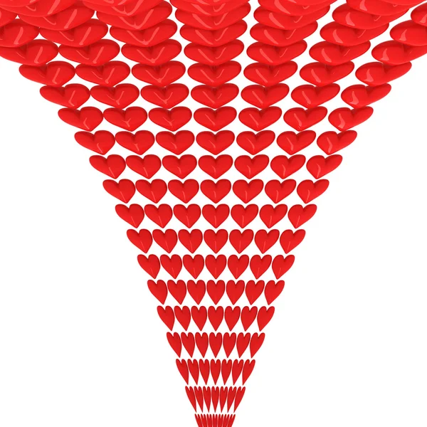 Red hearts stylish background over white — Stock Photo, Image