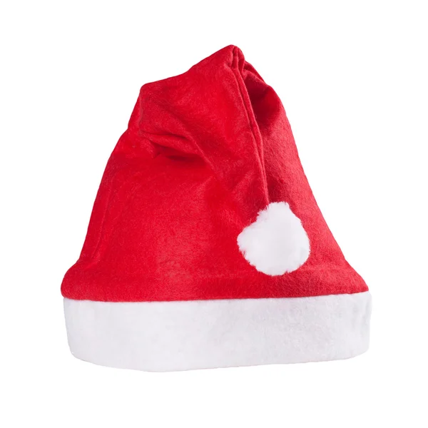 stock image Red santas cap isolated over white background