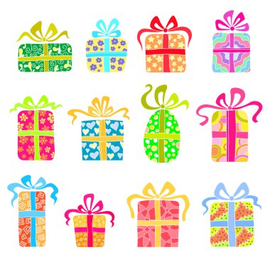 Set of holiday presents clipart