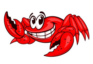 Smiling red crab clipart