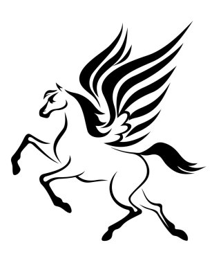 Pegasus horse with wings clipart