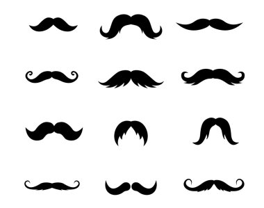 Set of mustaches clipart
