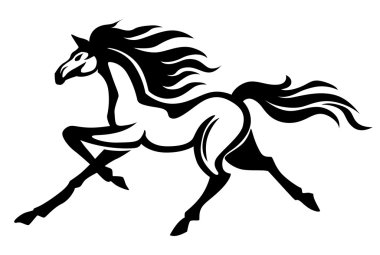 Running stallion clipart