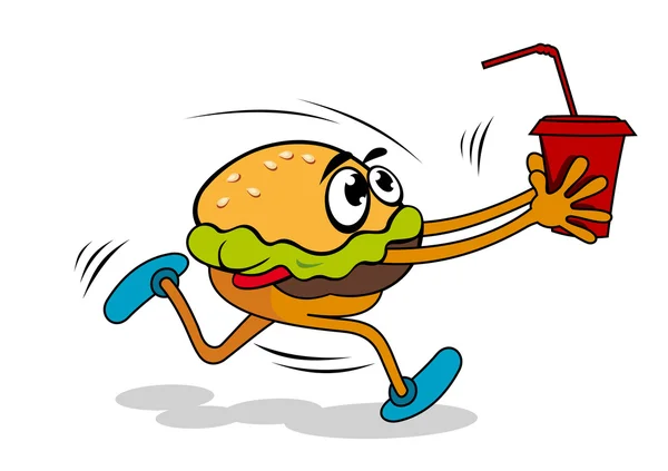Hamburger with juice — Stock Vector