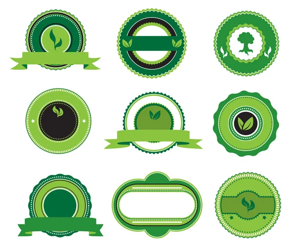 Set of green labels — Stock Vector