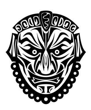 Ancient tribal mask clipart