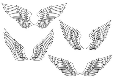 Heraldic wings clipart