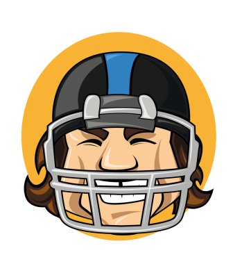 Football player in helmet clipart