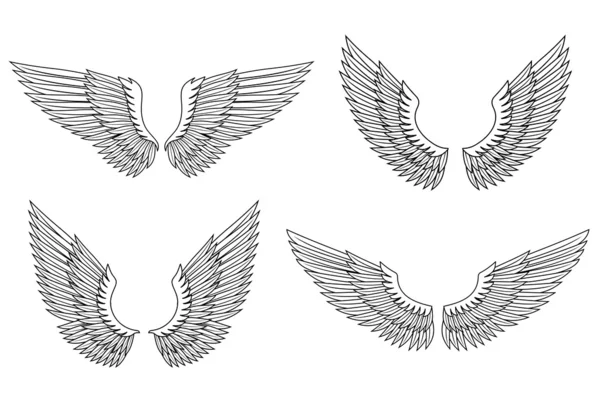 Set van vleugels — Stockvector