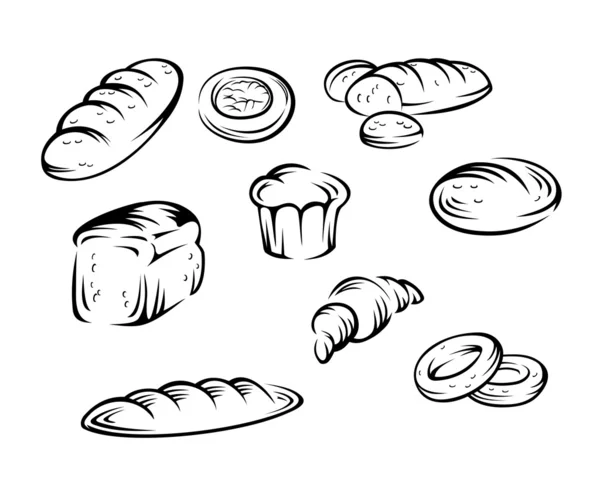 Éléments de boulangerie — Image vectorielle
