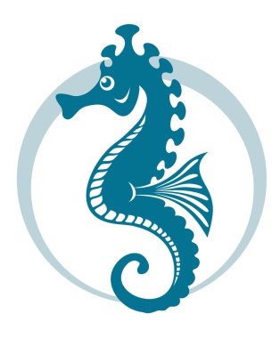 Blue seahorse clipart