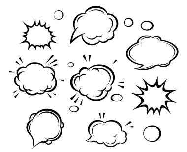 Cartoon clouds and bubbles clipart