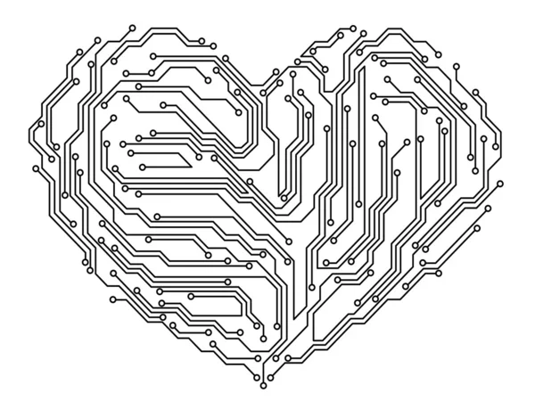 Dator hjärta — Stock vektor