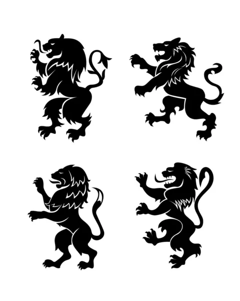 Heraldikai oroszlánok — Stock Vector