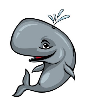 Smiling sperm whale clipart