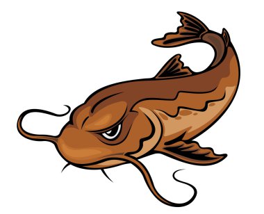 Angry catfish clipart