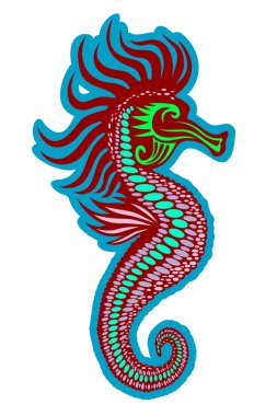 Colorful seahorse clipart