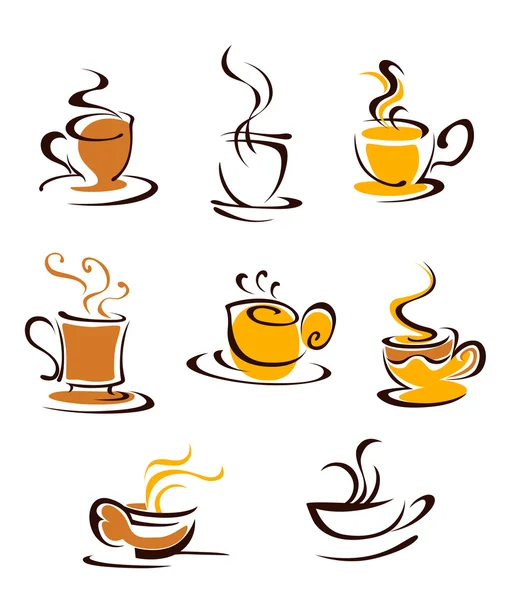 Kopjes hete koffie — Stockvector