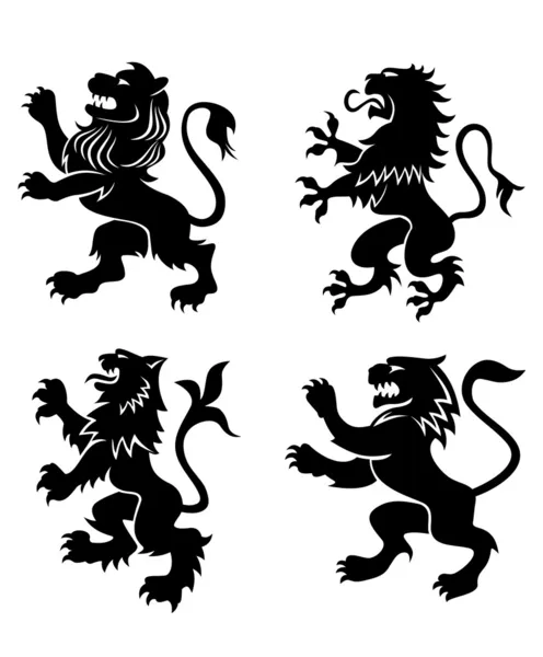 Királyi heraldikai oroszlánok — Stock Vector