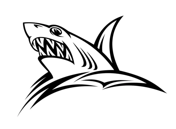 Niebezpieczeństwo rekin tatuaż — Wektor stockowy