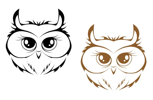 Owl heads — Stock Vector