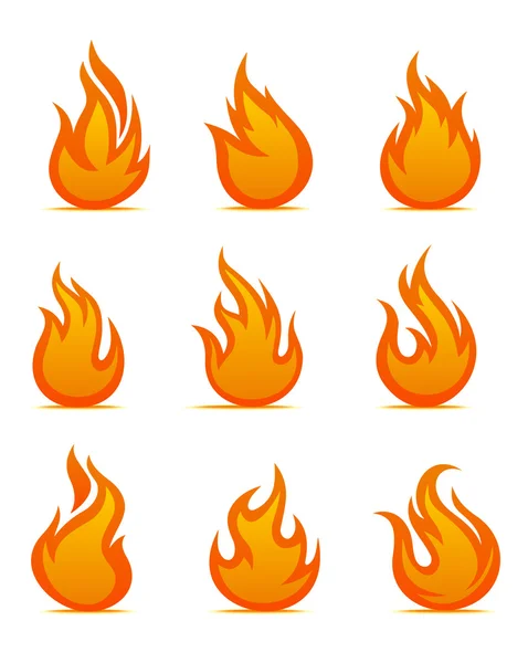 Simboli di allarme antincendio — Vettoriale Stock