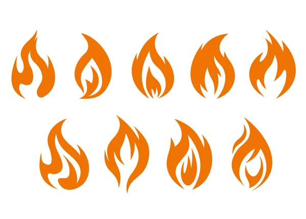 Yangın alevleri sembolleri — Stok Vektör
