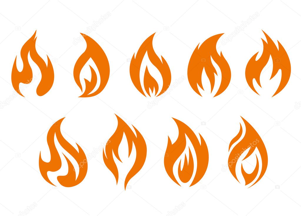 Fire flames symbols