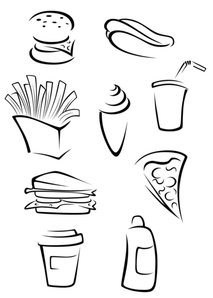 Fast food elements — Stock Vector
