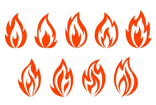 stock vector Fire flames symbols