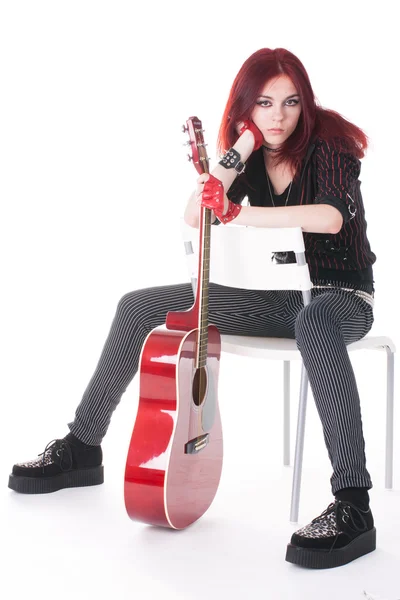 Fată cu chitară — Fotografie, imagine de stoc