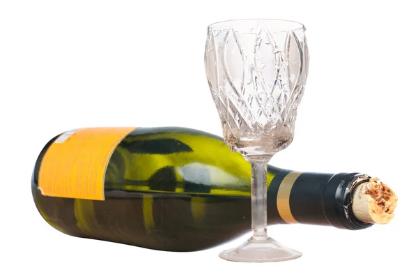 Şişe şarap ve şarap cam — Stok fotoğraf