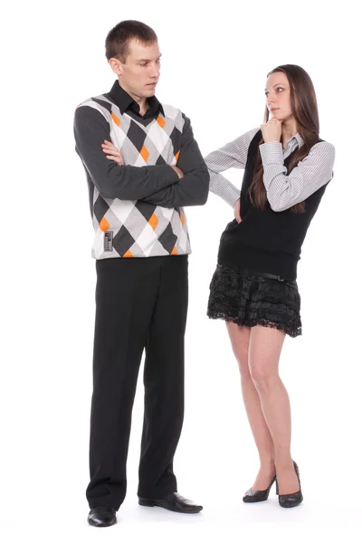 Thoughtful girl and young man — Stock Photo, Image