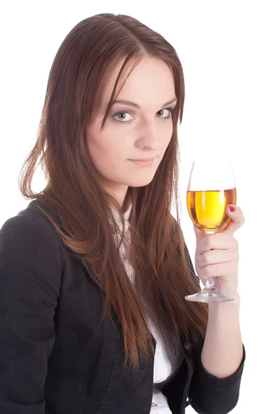 Bir bardak şarap ile kız — Stok fotoğraf