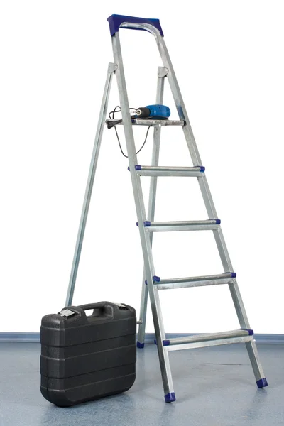 Step-ladder and a tool box — Stock fotografie