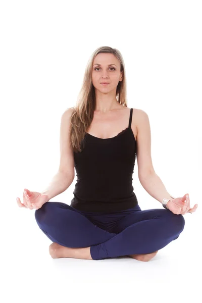 The image of girl engaging in yoga — Stock Photo, Image
