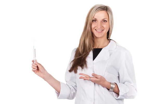 Doctor with syringe Royalty Free Stock Photos