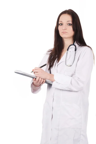 Stojící žena doktor s stetoskop — Stock fotografie