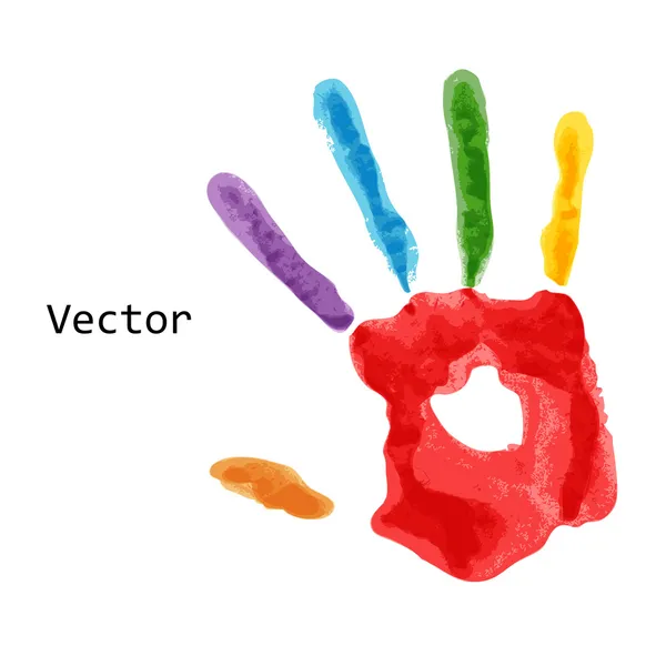 カラフルな手形塗料barva barevný otisk — Stockový vektor