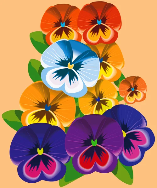 Violet flowers, file EPS.8 illustration. — Stock Vector