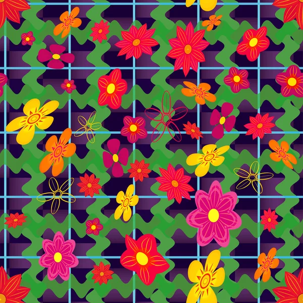 Flores patrón sin costura. — Archivo Imágenes Vectoriales
